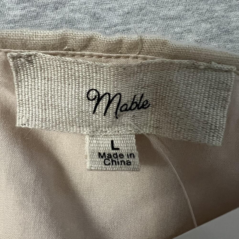 Mable Dress Womens Large Beige Linen Blend Bow Strap Fit Flare Lined Casual - Picture 5 of 12